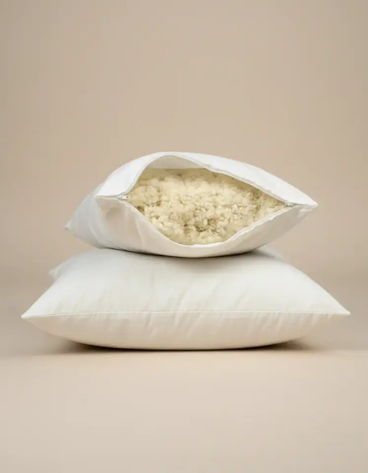 2 Adet %100 Doğal Merinos Kuzu Yünü Yastık(Boncuk Yün)