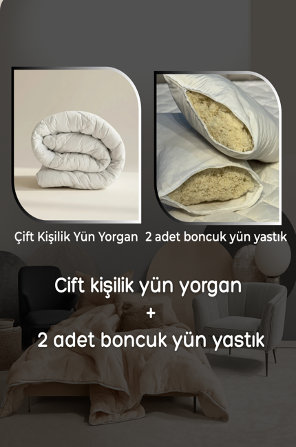 Çift Kişilik Yorgan + 2 Adet Yastık